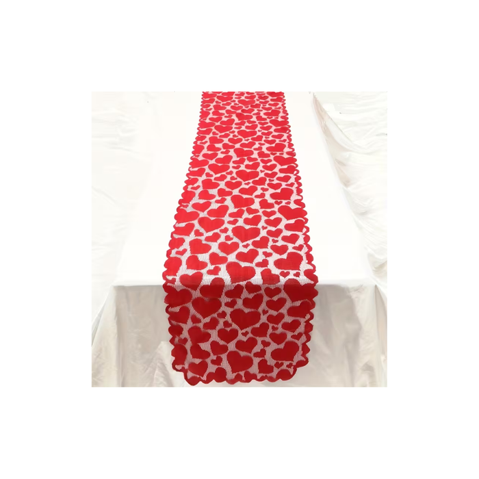 Valentine Heart Lace Table Runner