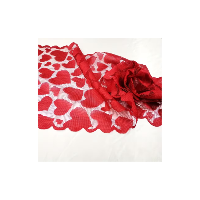 Valentine Heart Lace Table Runner