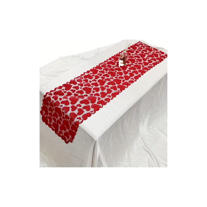 Valentine Heart Lace Table Runner