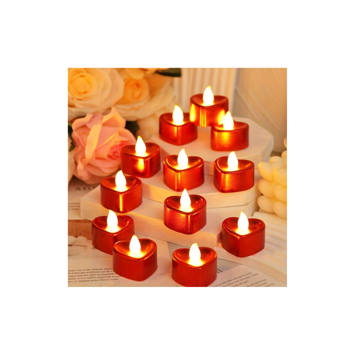 Heart Shaped Electronic Candle Lamps (6PCS)