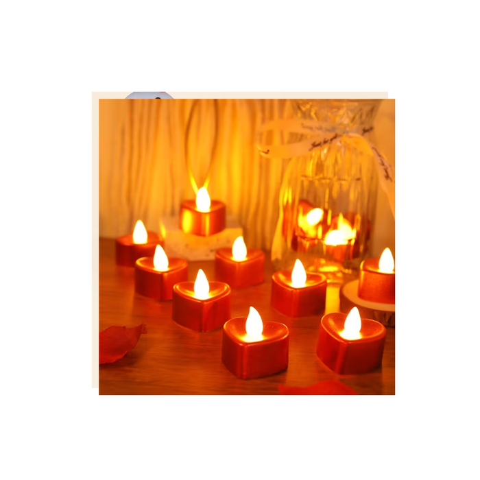 Heart Shaped Electronic Candle Lamps (6PCS)