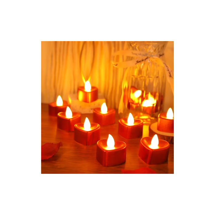 Heart Shaped Electronic Candle Lamps (6PCS)