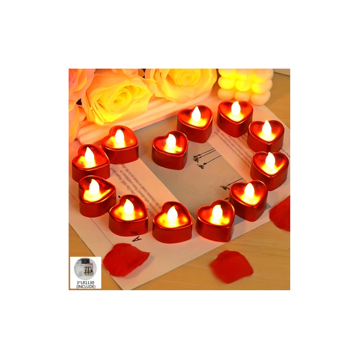 Heart Shaped Electronic Candle Lamps (6PCS)
