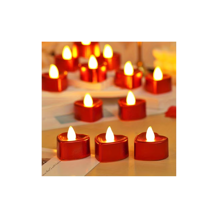 Heart Shaped Electronic Candle Lamps (6PCS)