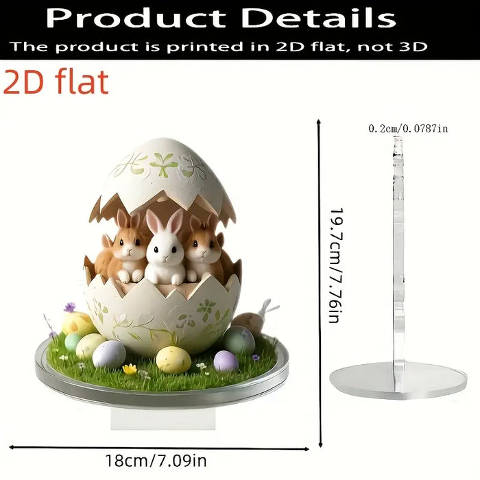Easter Bunny Egg Nest 2D Acrylic Decor