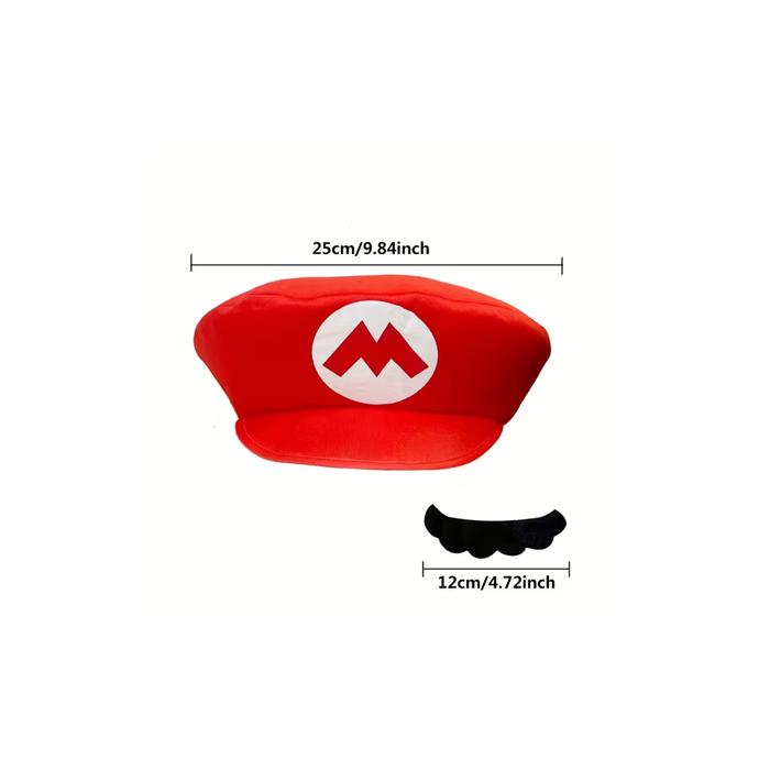 Mario Costume Hat & Mustache Set