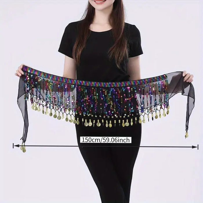 Colorful Bohemian Sequin Tassel Hip Scarf