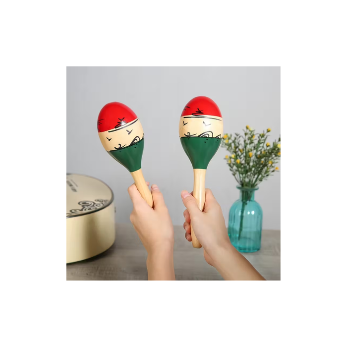 colorful Wooden Fiesta Maracas Set – 2 Pcs