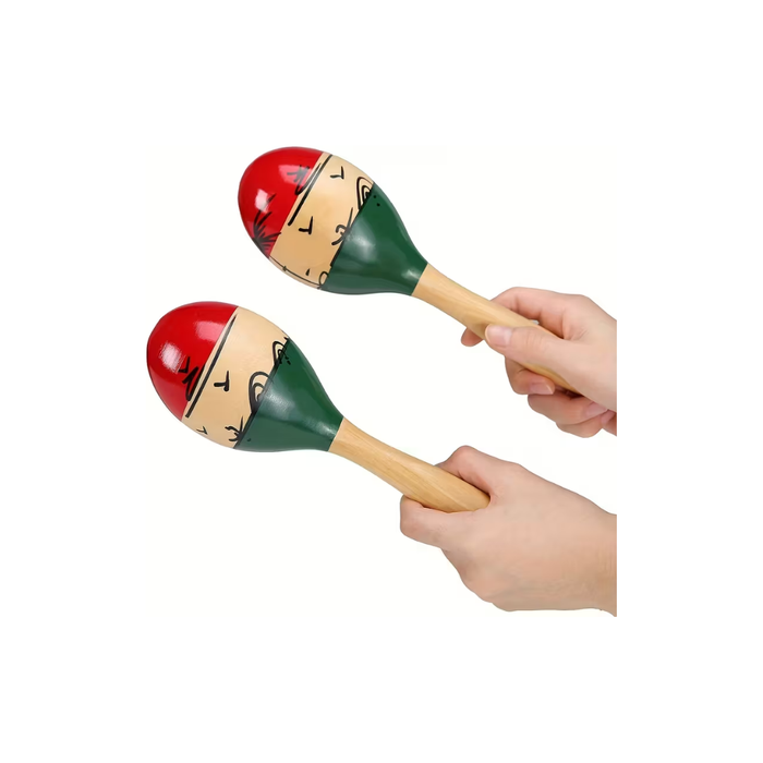 colorful Wooden Fiesta Maracas Set – 2 Pcs