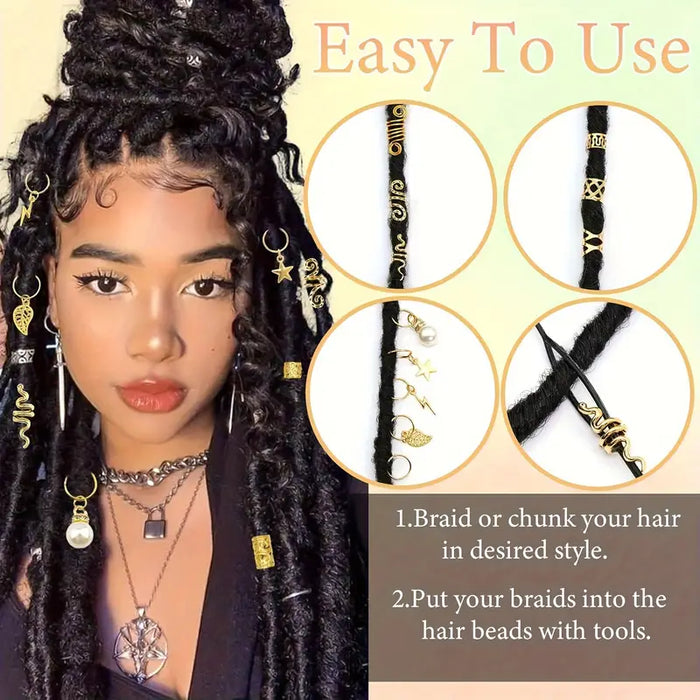 Golden Charm Hair Accessories 80pcs Set