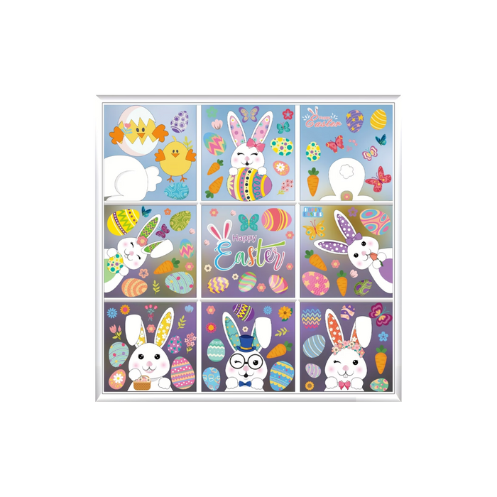 Easter Static Window Clings Set (121PCS / 9 Sheets)