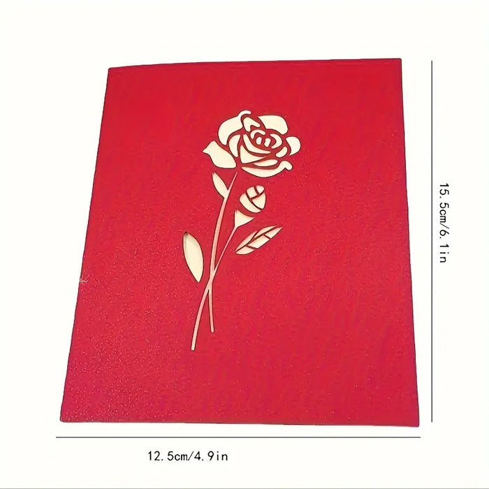 Rose 3D Pop-Up Greeting Card