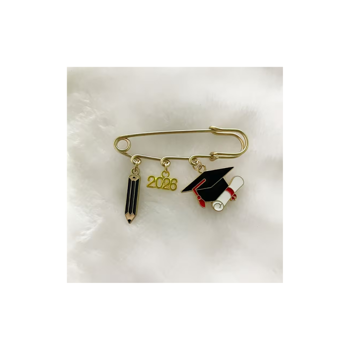 Graduation Cap & Gown Brooch Pin