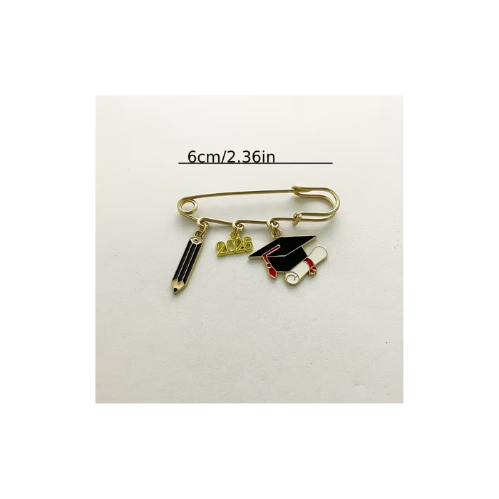 Graduation Cap & Gown Brooch Pin