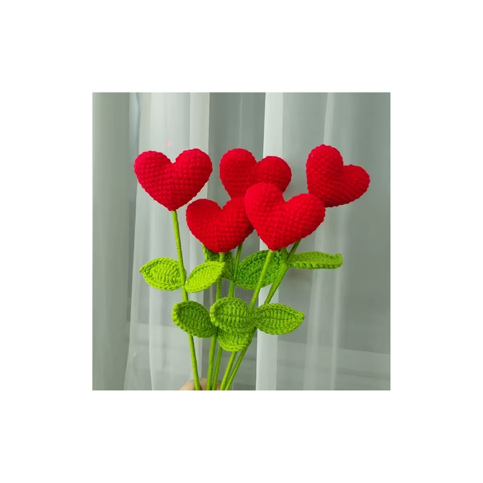 Handmade heart shaped Crochet Flower