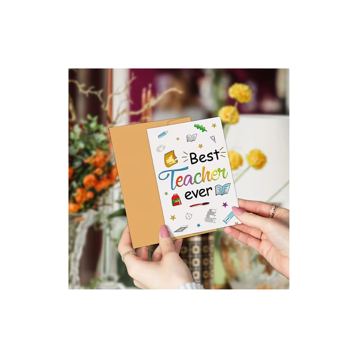 Teacher Appreciation Card Set (6 Cards & 6 Envelopes)