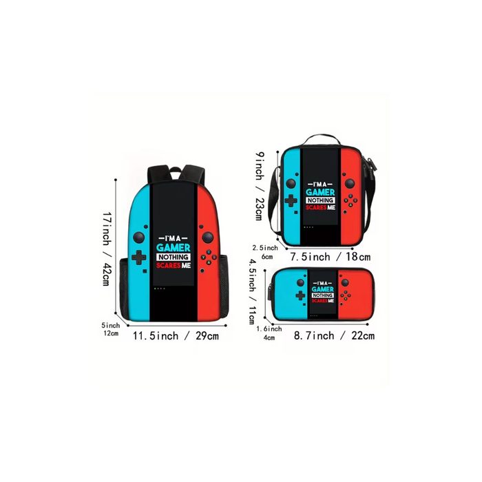 Gaming Theme Backpack Set (3PCS)