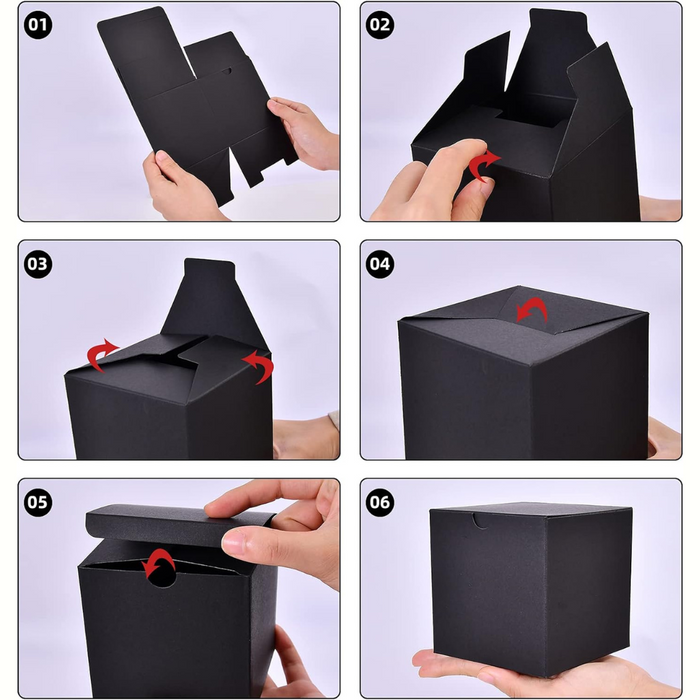 Kraft Black Gift Boxes (20pcs)