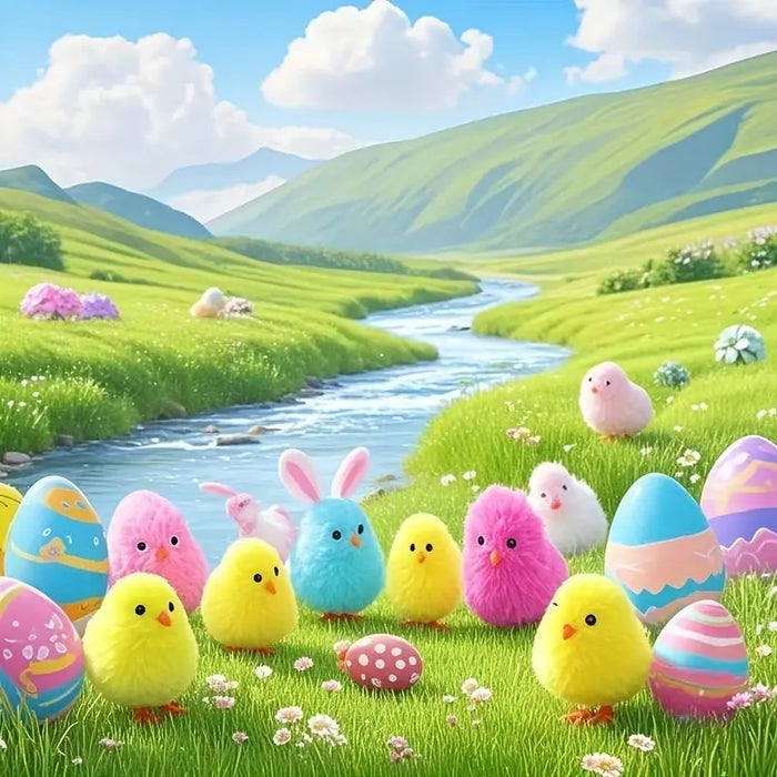 Mixed Color Mini Easter Chicks 18pcs Set