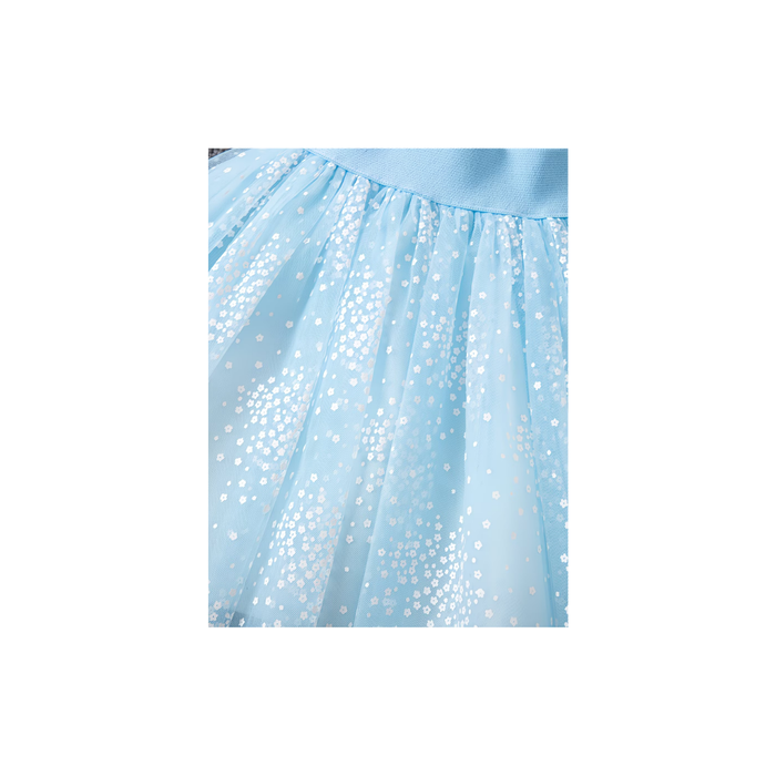 Girls Light Blue Tulle Skirt mini flower design