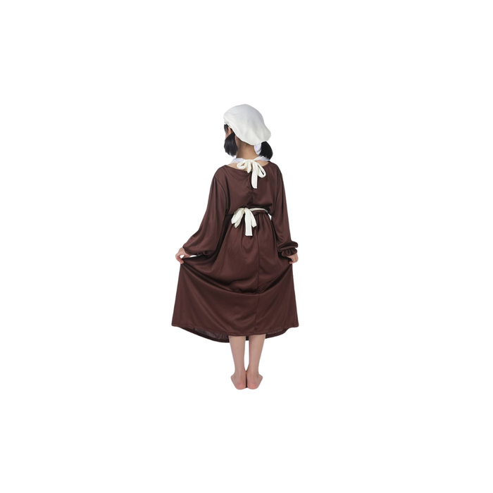 Girls’ French Traditional Puffy Skirt Apron Dress Set  فستان بناتي فرنسي تقليدي مع تنورة منتفخة ومئزر
