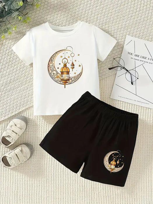 Moonlit Festive Baby Set - Top & Shorts