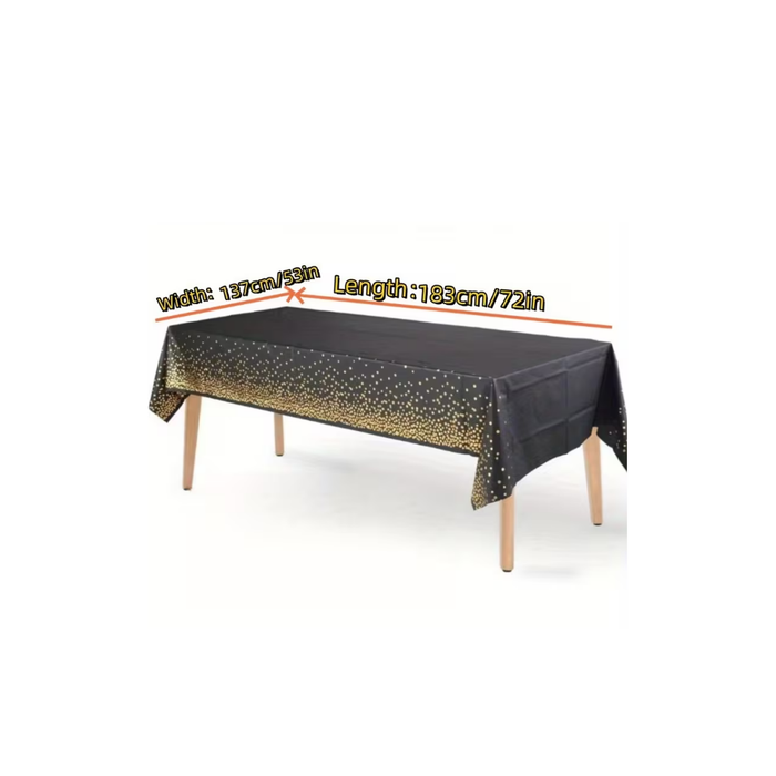 Black & Gold dots Disposable Table Cover