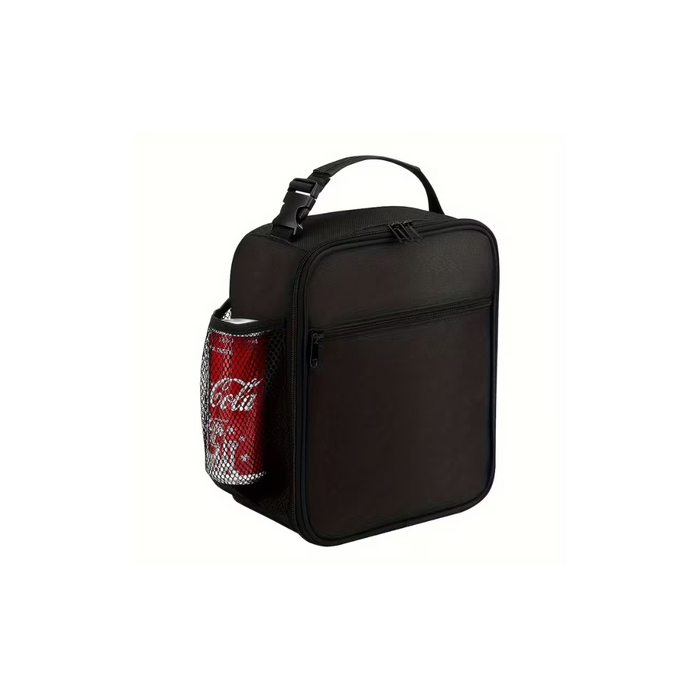 Black Insulated Lunch Bag with Shoulder Strap