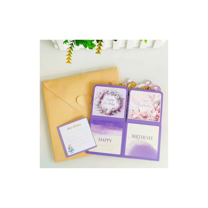 3D Pop-Up Birthday Card with Envelope بطاقة عيد ميلاد ثلاثية الأبعاد مع ظرف