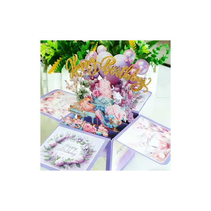 3D Pop-Up Birthday Card with Envelope بطاقة عيد ميلاد ثلاثية الأبعاد مع ظرف