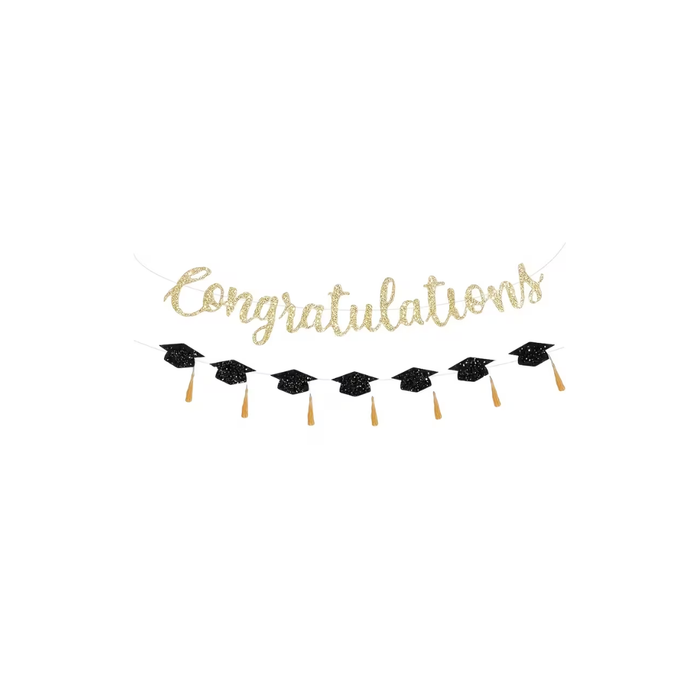 Graduation Party Banner Set (2PCS) طقم لافتات حفلة تخرج (قطعتان)