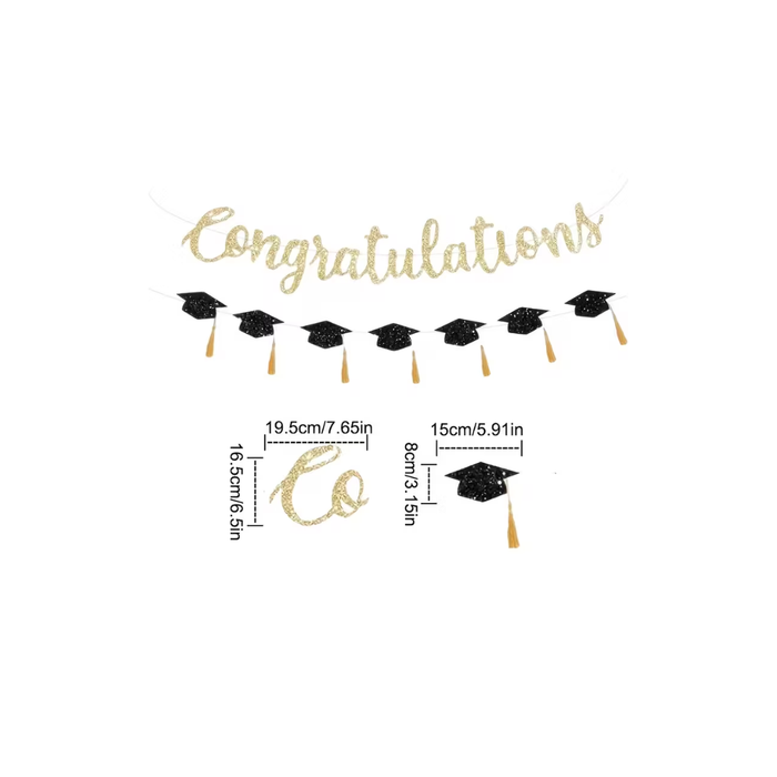 Graduation Party Banner Set (2PCS) طقم لافتات حفلة تخرج (قطعتان)