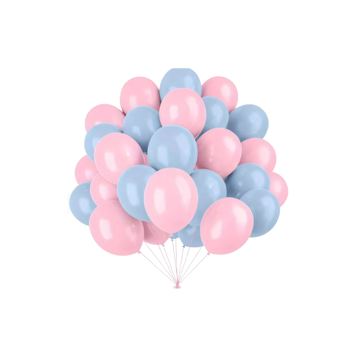 Pink & Blue Latex Balloons Set (30PCS, 10-Inch)