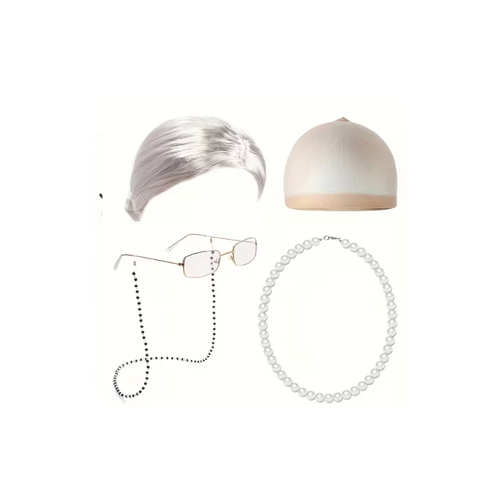 Grandma Bun Costume Wig Set