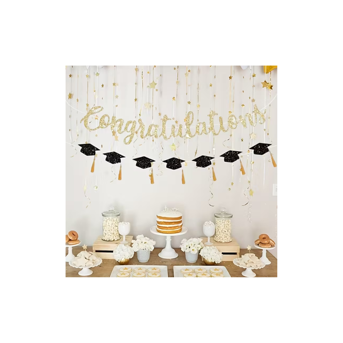 Graduation Party Banner Set (2PCS) طقم لافتات حفلة تخرج (قطعتان)