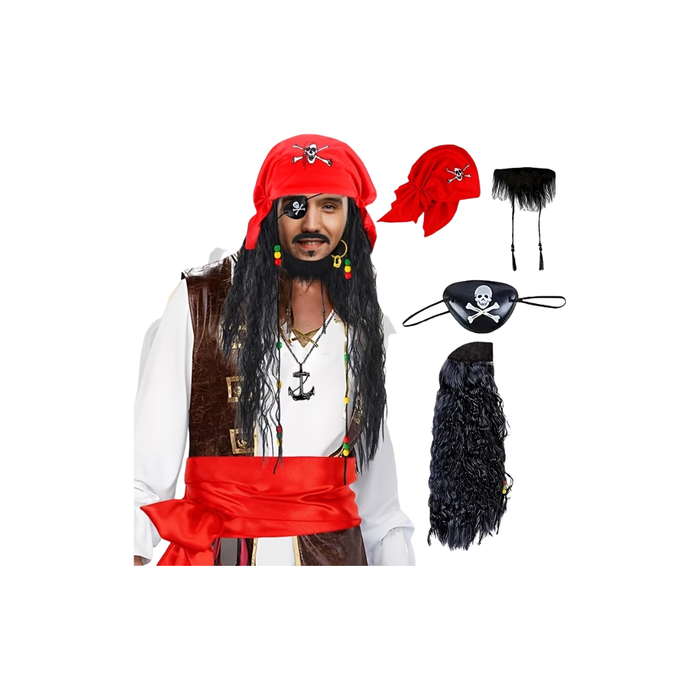 Pirate Costume Wig Set