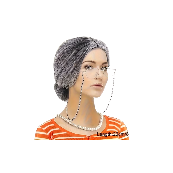 Grandma Bun Costume Wig Set