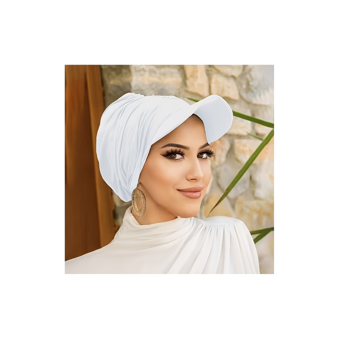 White Turban Headscarf Cap for Women