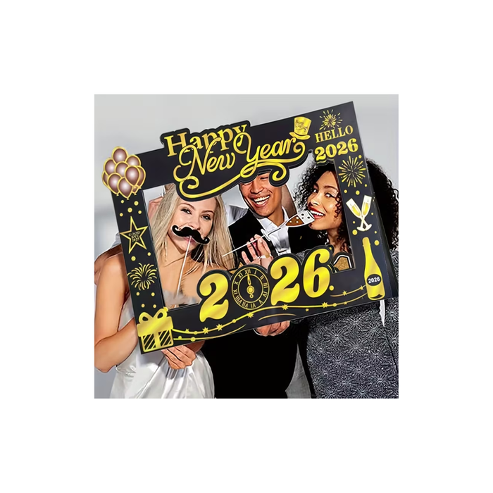 Happy New Year 2026 Photo Frame & Props Set – 11 Pcs