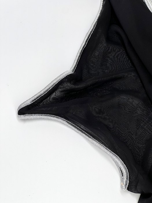 Midnight Black Flowy Sheer Abaya بشت نسائي شفاف