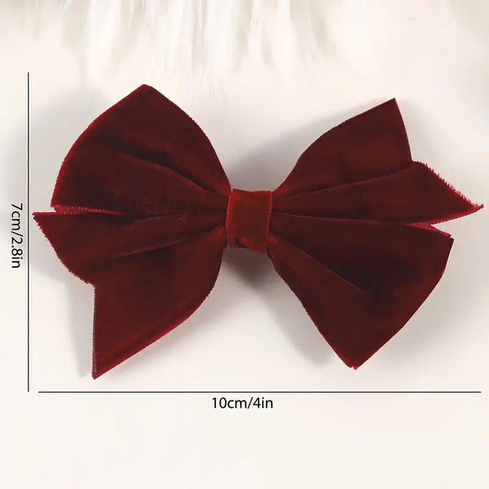 Classic Burgundy Velvet Bow Hair Clip