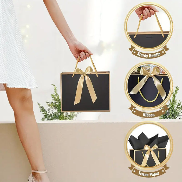 Luxe Black & Gold Gift Bag – 1pc