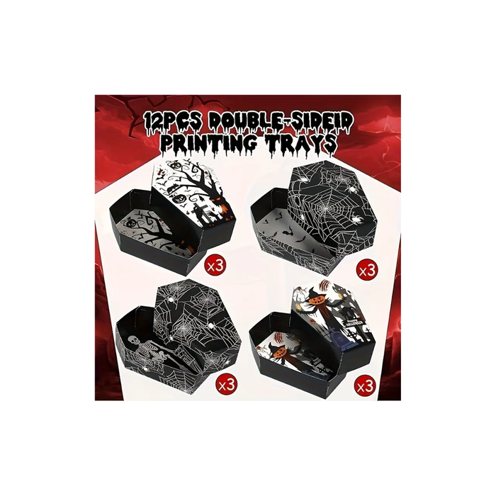 Set of 4 Coffin-Shaped Snack Paper Boxes