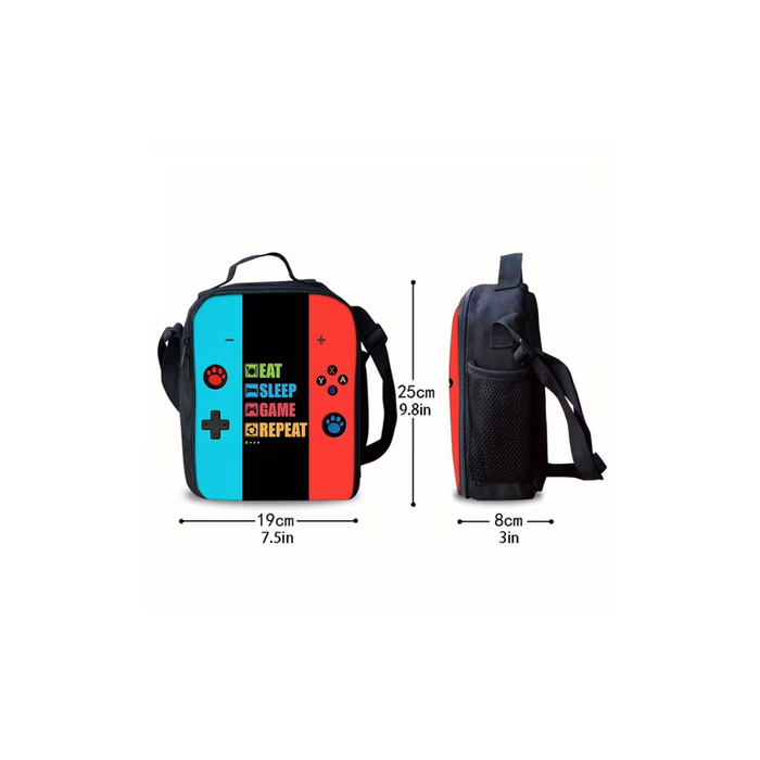 Game Console Print Insulated Lunch Bag