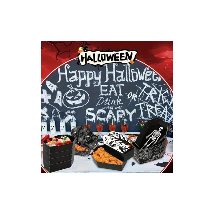 Set of 4 Coffin-Shaped Snack Paper Boxes
