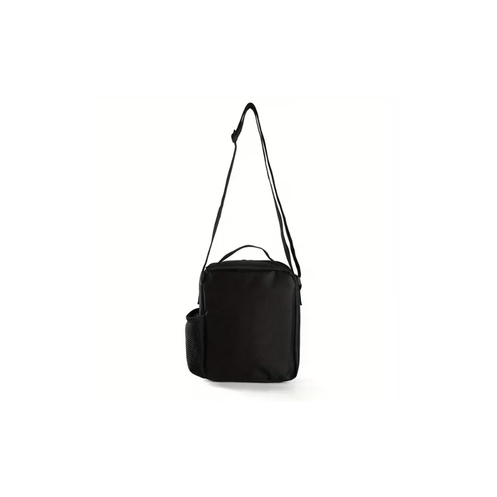Black Insulated Lunch Bag with Shoulder Strap