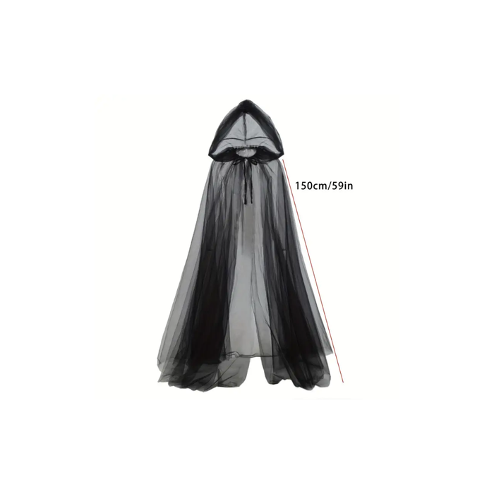 Elegant Black Cape – Halloween Witch & Vampire Costume