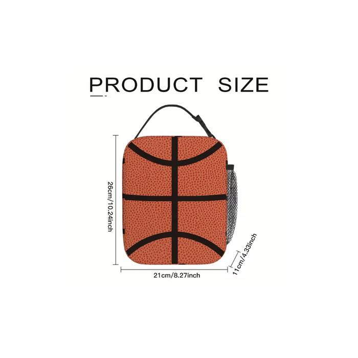 Basketball Print Insulated Thermal Lunch Bag