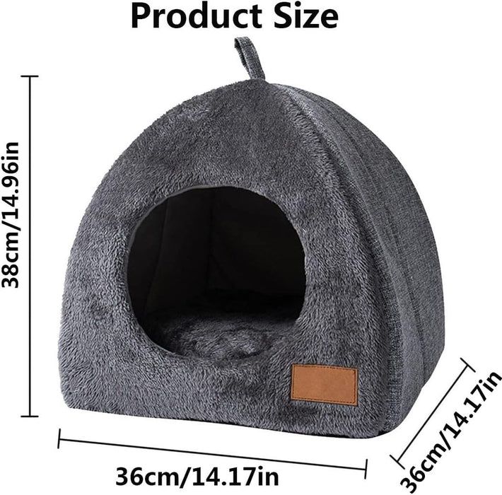 Grey Cat House 2 in 1 Foldable Pet Bed