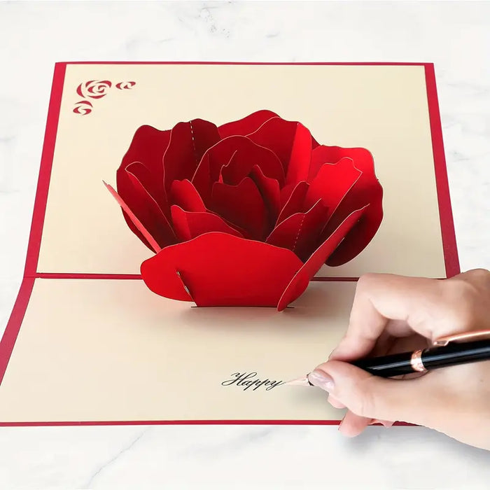 Rose 3D Pop-Up Greeting Card